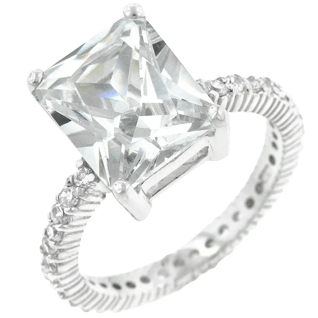 Ladies engagement rings star shine -Marlene 6ct Radiant CZ Engagement Ring | 7ct | Sterling Silver