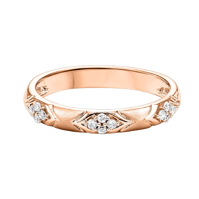 Ladies rings pink shine -10KTR Diamond Mixables Fashion Ring 1/8Ct