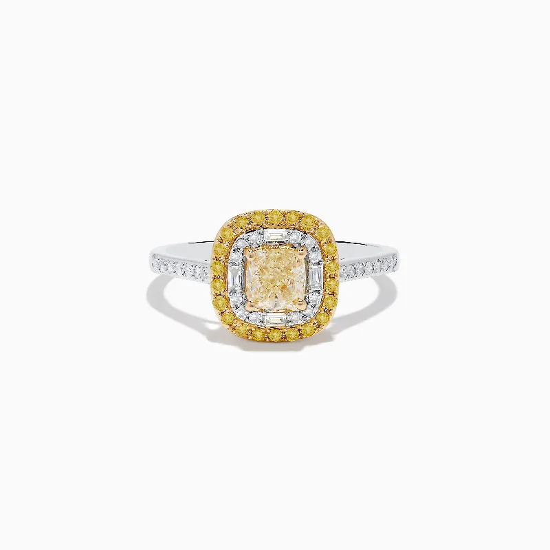 Ladies rings pink shine -Canare 14K Two-Tone Gold Yellow and White Diamond Ring