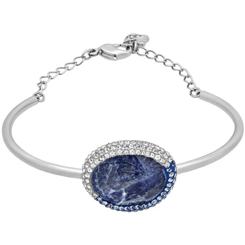 ladies bracelets gothic-Swarovski Women's Bracelet - Oval Rhodium-Plated Blue Crystal, 6.75 inch | 5132119