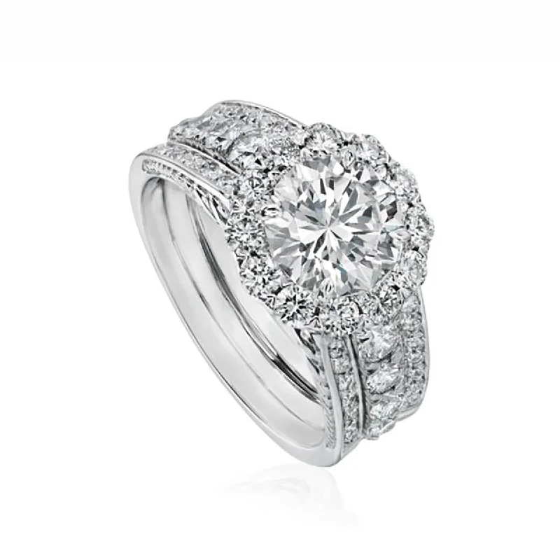 Ladies engagement rings chill charm -Elegant Halo Diamond Engagement Ring Setting