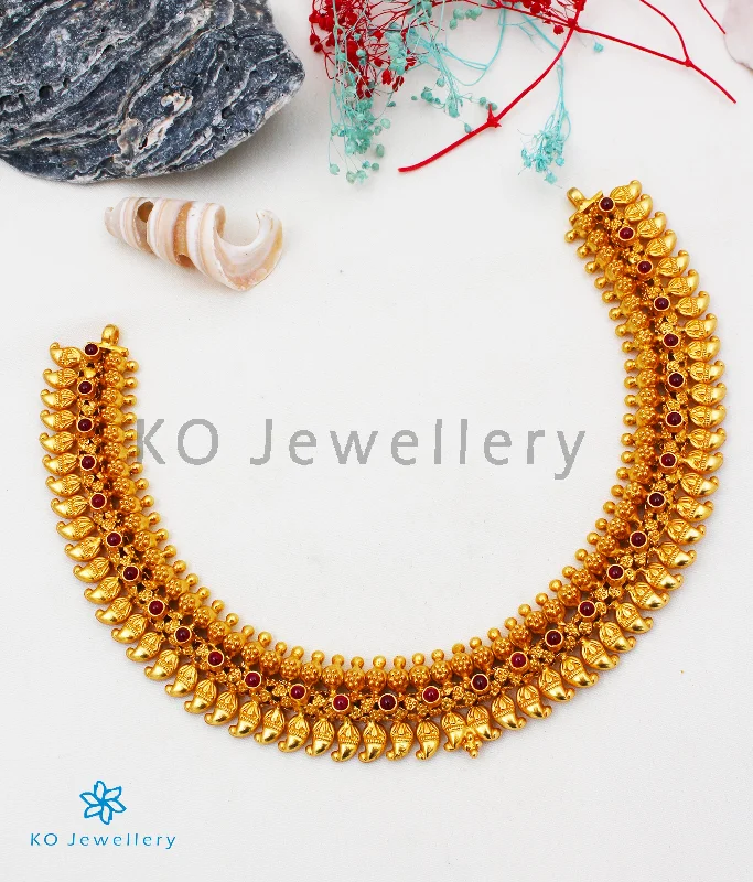 ladies necklaces durable design-The Madhura Silver Mango Necklace