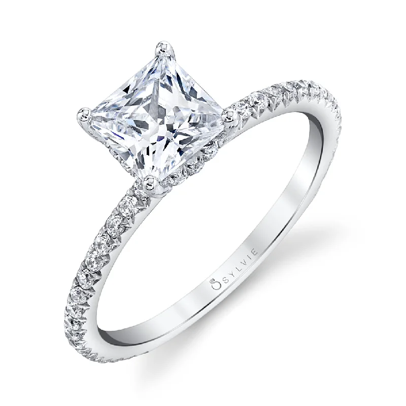 Ladies engagement rings helm shine -Sylvie Princess Cut Engagement Ring S2093 - PR