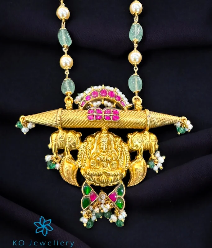 ladies necklaces birthday-The Sarmaya Silver Kundan Lakshmi Necklace