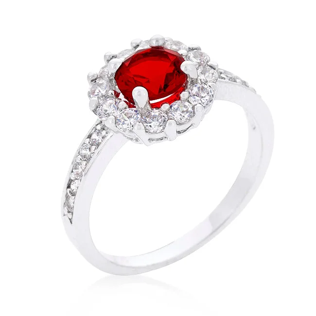 Ladies engagement rings good shine -Belle Ruby Halo Engagement Cocktail Ring | 2.2ct