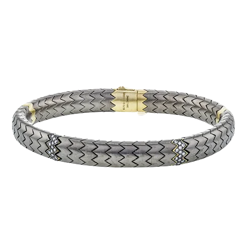 ladies bracelets opal-Men's Titanium Bracelet In 14k Gold With Diamonds BT1006-Y