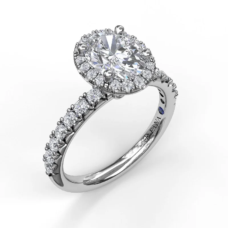 Ladies engagement rings fair charm -Fana Classic Diamond Halo Engagement Ring with a Gorgeous Side Profile 3838