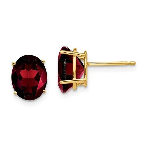 Ladies earrings trek radiance -14KT YELLOW GOLD 4.20 CTW OVAL GARNET EARRINGS