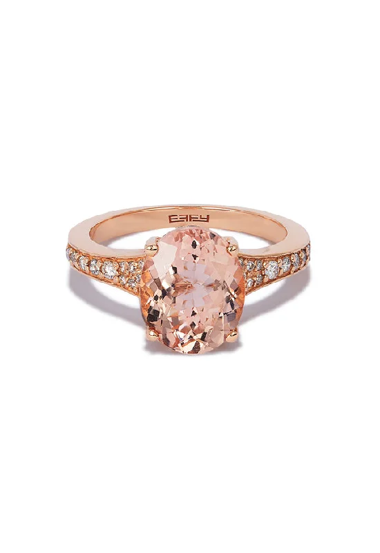 Ladies rings wallet friendly -Blush 14K Rose Gold Morganite and Diamond Ring, 3.40 TCW