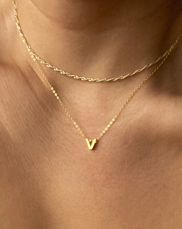 ladies necklaces display-V - Alphabet Necklace