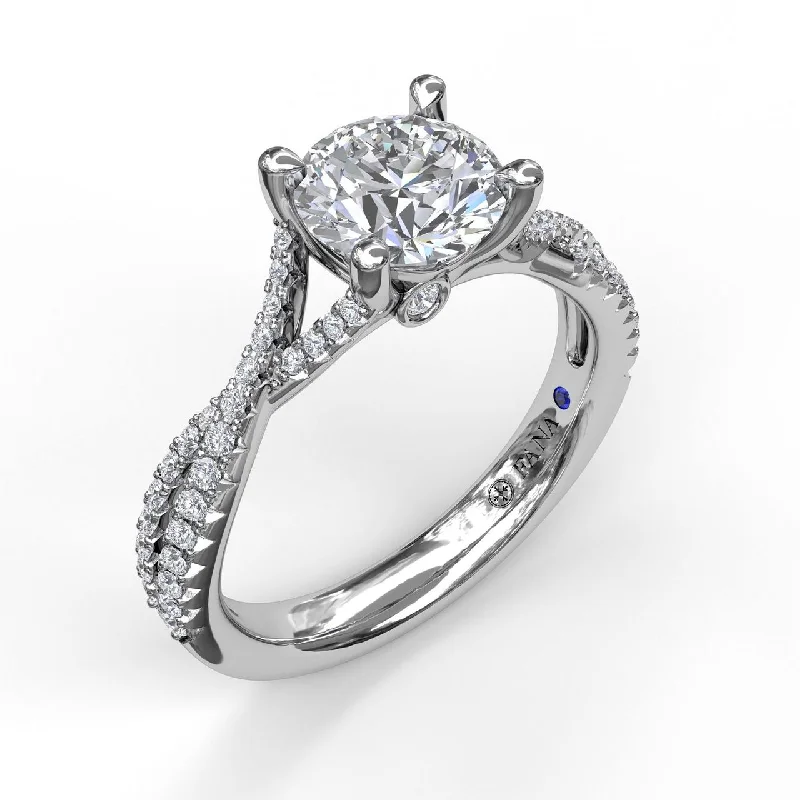 Ladies engagement rings wave radiance -Fana Diamond Twist Engagement Ring 3479