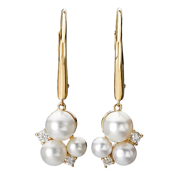 Ladies earrings old shine -Ladies Fashion Pearl Earrings