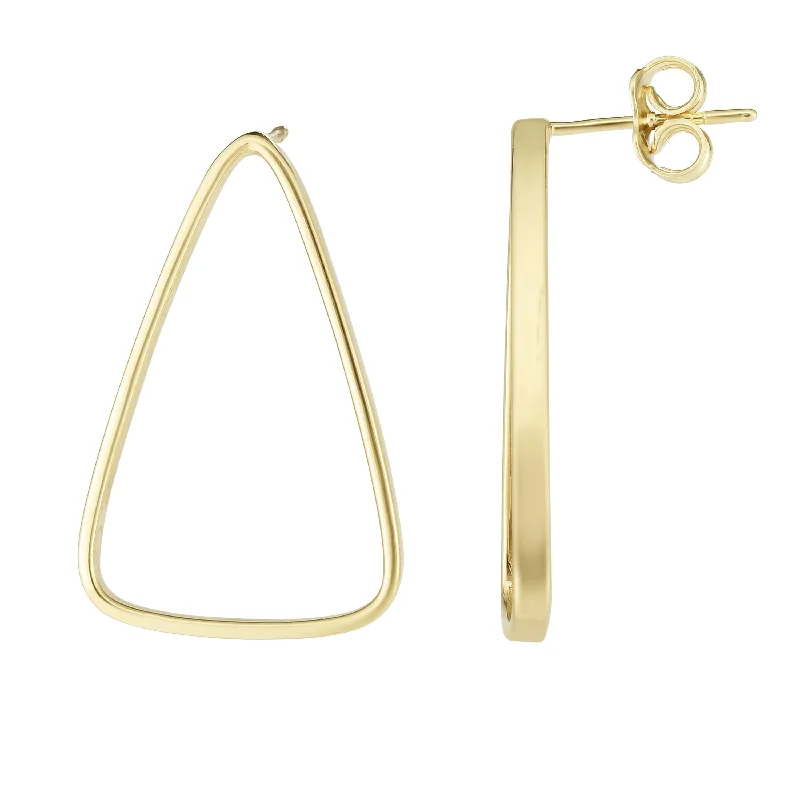 Ladies earrings mindful radiance -14K Gold Large Open Triangle Earring