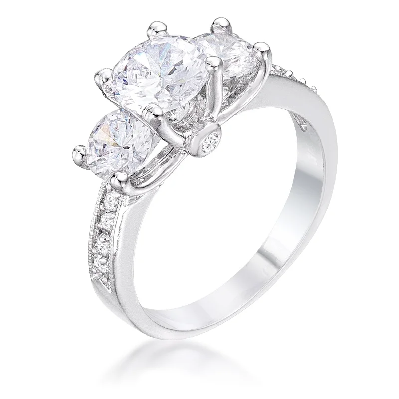 Ladies engagement rings web shine ring -Elizabeth Three Stone Engagement Ring  | 3ct