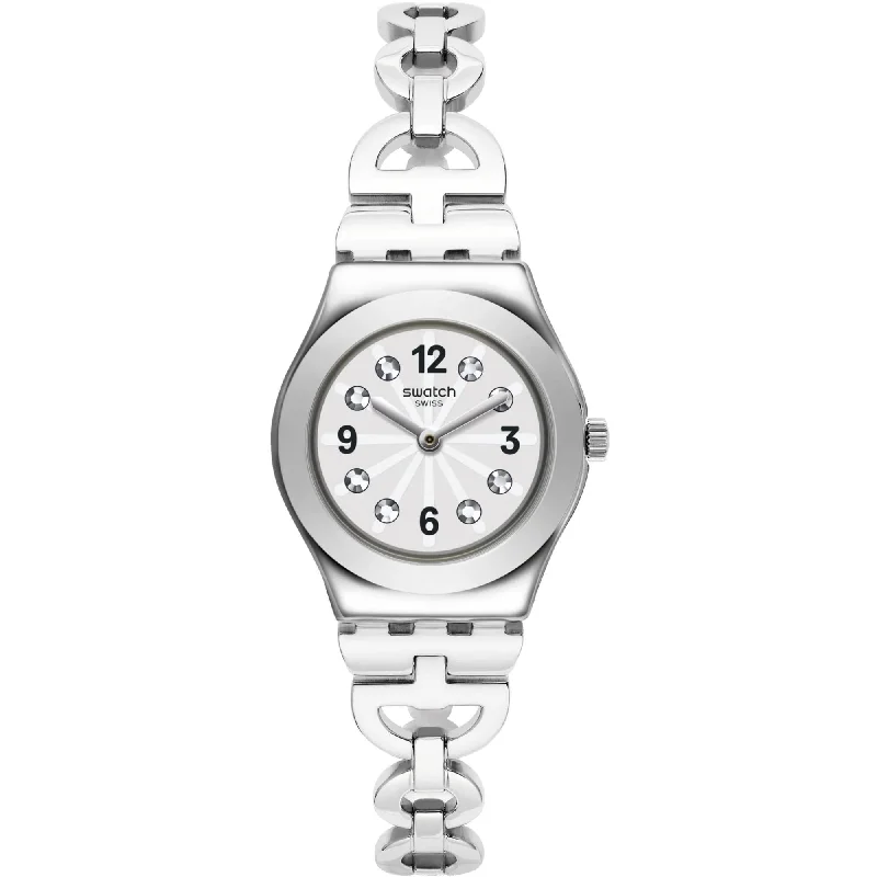 ladies bracelets birthday-Swatch Women's Watch - Irony Netural Swiss Quartz Stainless Steel Bracelet | YSS323G