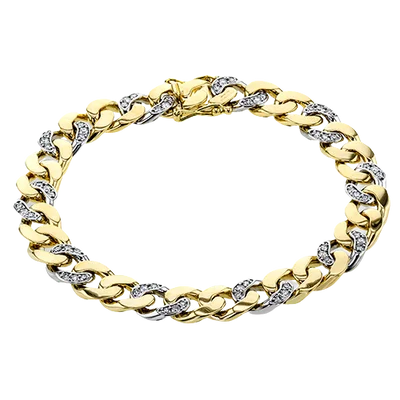 ladies bracelets ratings-Men's Bracelet In 14k Gold With Diamonds LB2316