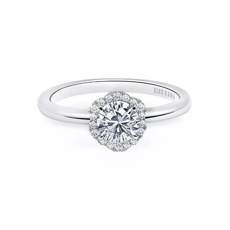 Ladies engagement rings rare elegance -Halo Floral Diamond Engagement Ring Setting