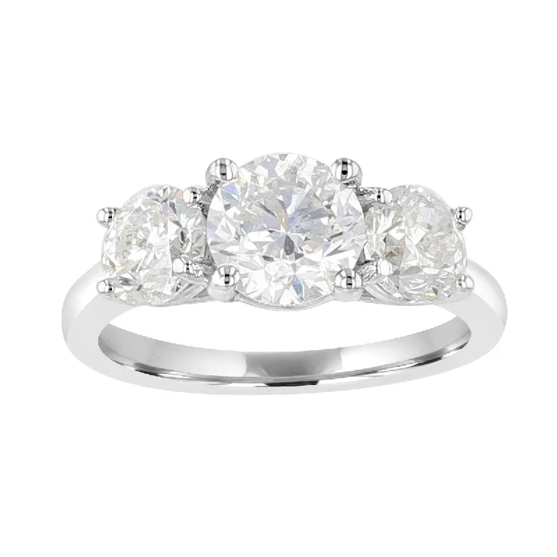 Ladies rings relic radiance -14KT White Gold 3 CTW Diamond 3 Stone Ring