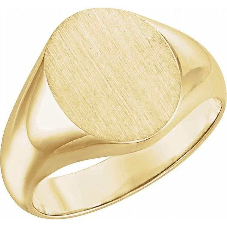 Ladies rings grand charm -18K Yellow Oval Signet Ring