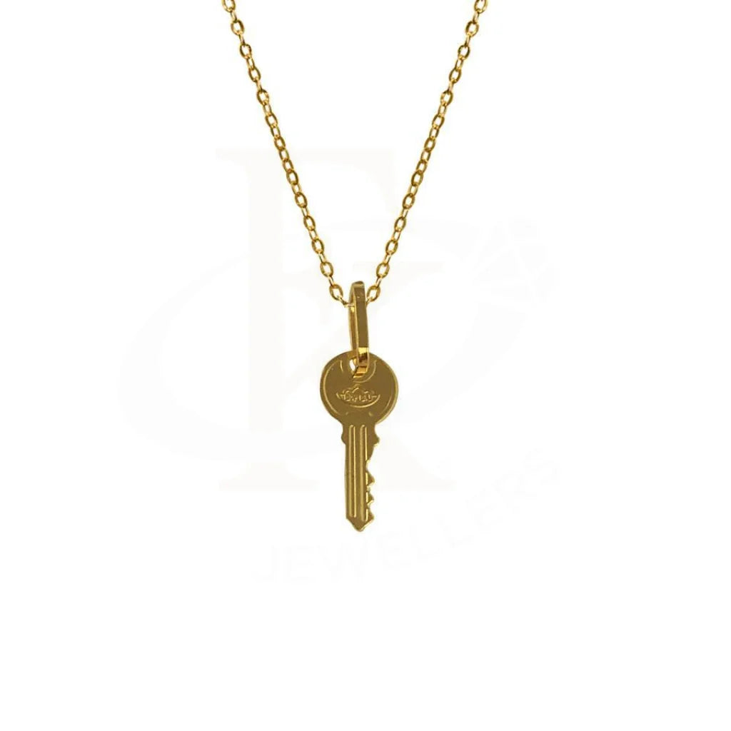 ladies necklaces brands-Gold Necklace (Chain with Key Pendant) 18KT - FKJNKL1796