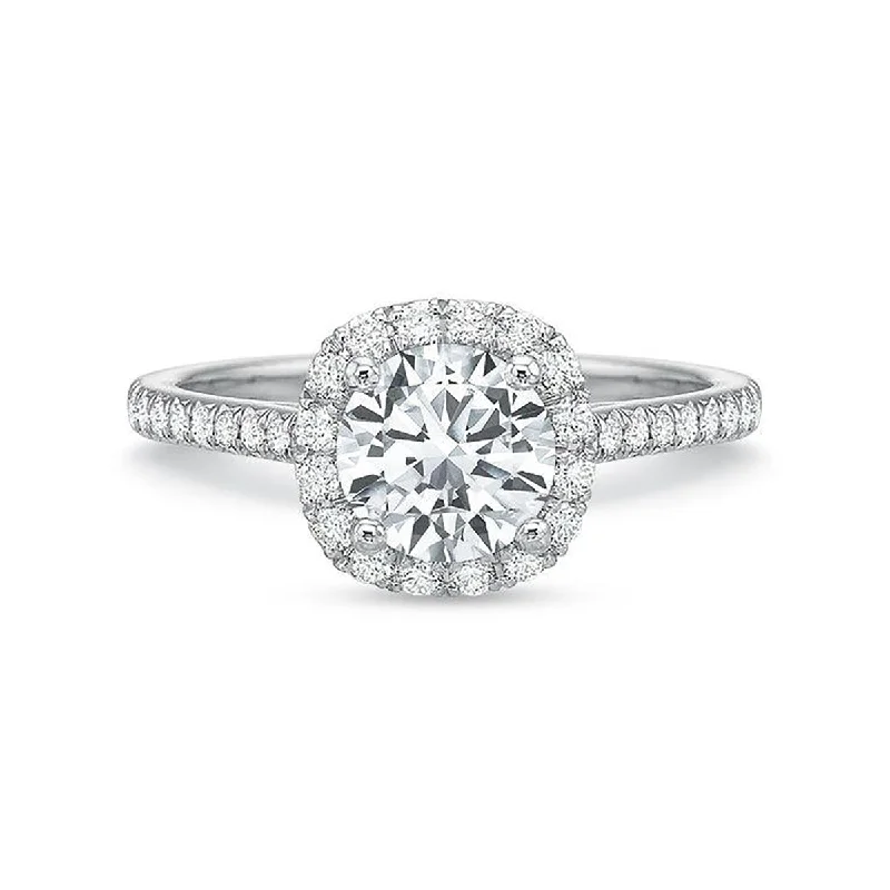 Ladies engagement rings warm radiance -New Aire Cushion Halo Engagement Ring Setting