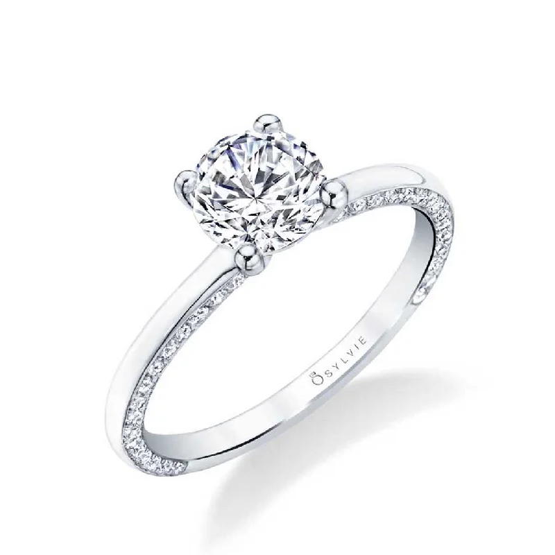 Ladies engagement rings mindful radiance -Sylvie Modern Solitaire Engagement Ring S1701