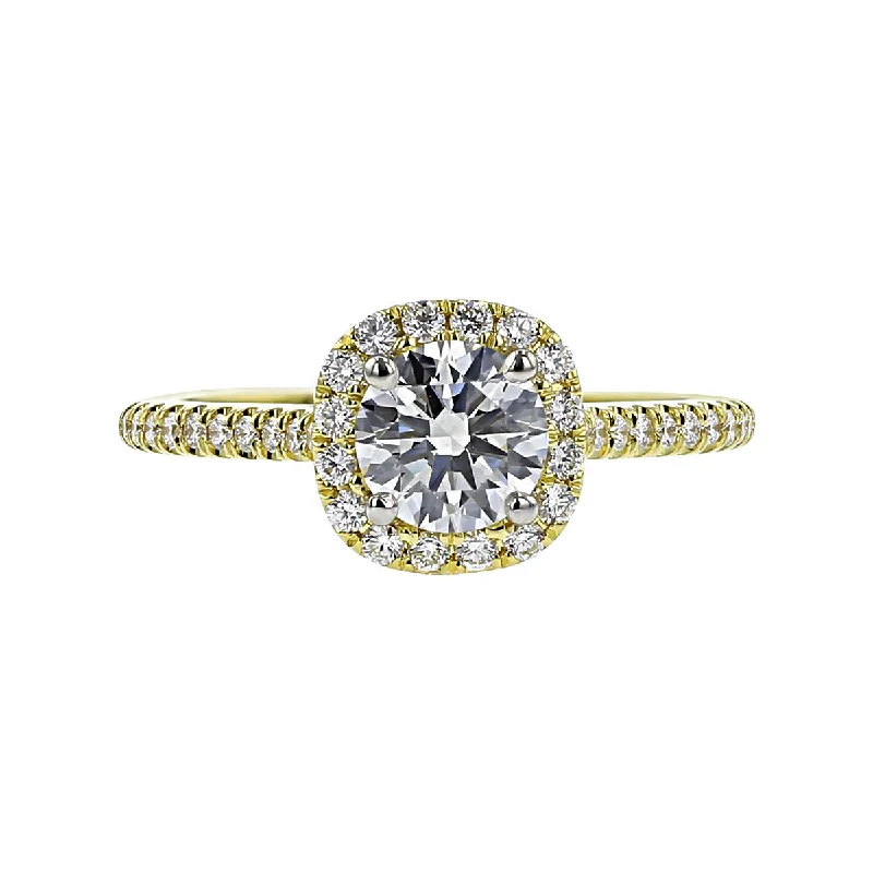 Ladies engagement rings bloom shine -New Aire Diamond Halo Engagement Ring Setting