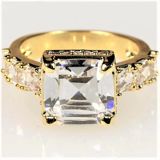 Ladies engagement rings prism charm -Lidia Asscher CZ Engagement Ring | 6ct