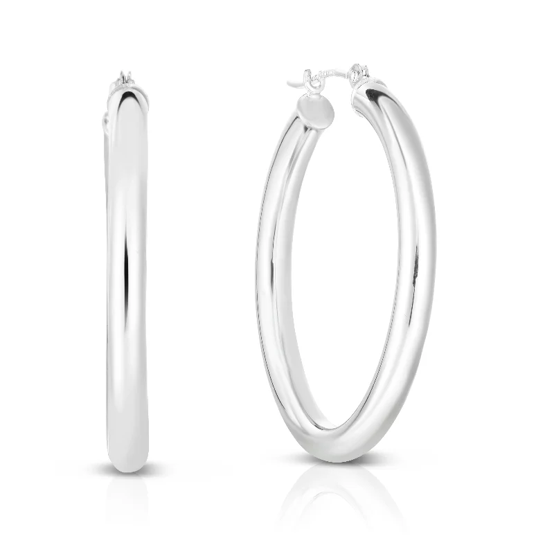 Ladies earrings myth glow -10K Gold 3x30mm Hoop Earring