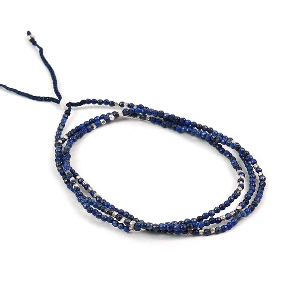 ladies necklaces holiday-CHALISA T.. / Lapis lazuli 2mm cut beads 2 way accessory necklace / bracelet