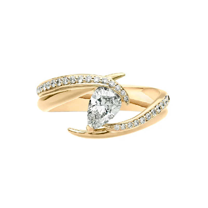 Ladies engagement rings lab grown glow -Entwined Captured Vine60 Engagement Ring - 18ct Yellow Gold & 0.85ct Diamond