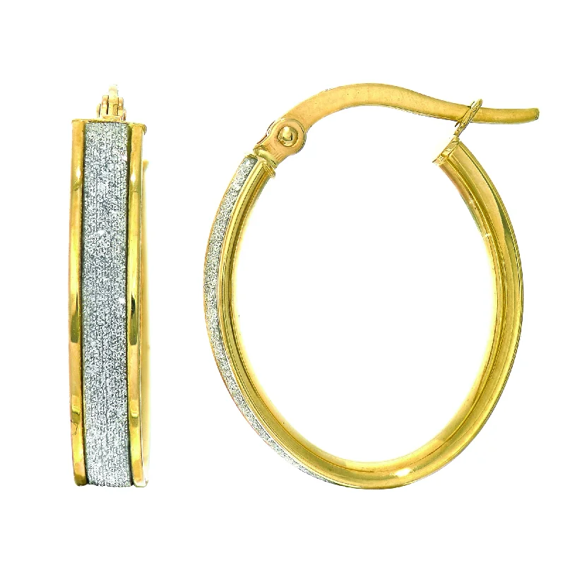 Ladies earrings sapphire luster -14K Gold Glitter Hoop Earring