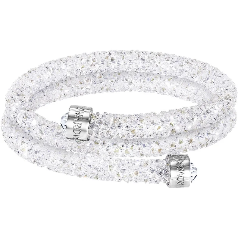 ladies bracelets popular-Swarovski Women's Double Bangle Bracelet - Crystaldust Stainless Steel, White | 5255900