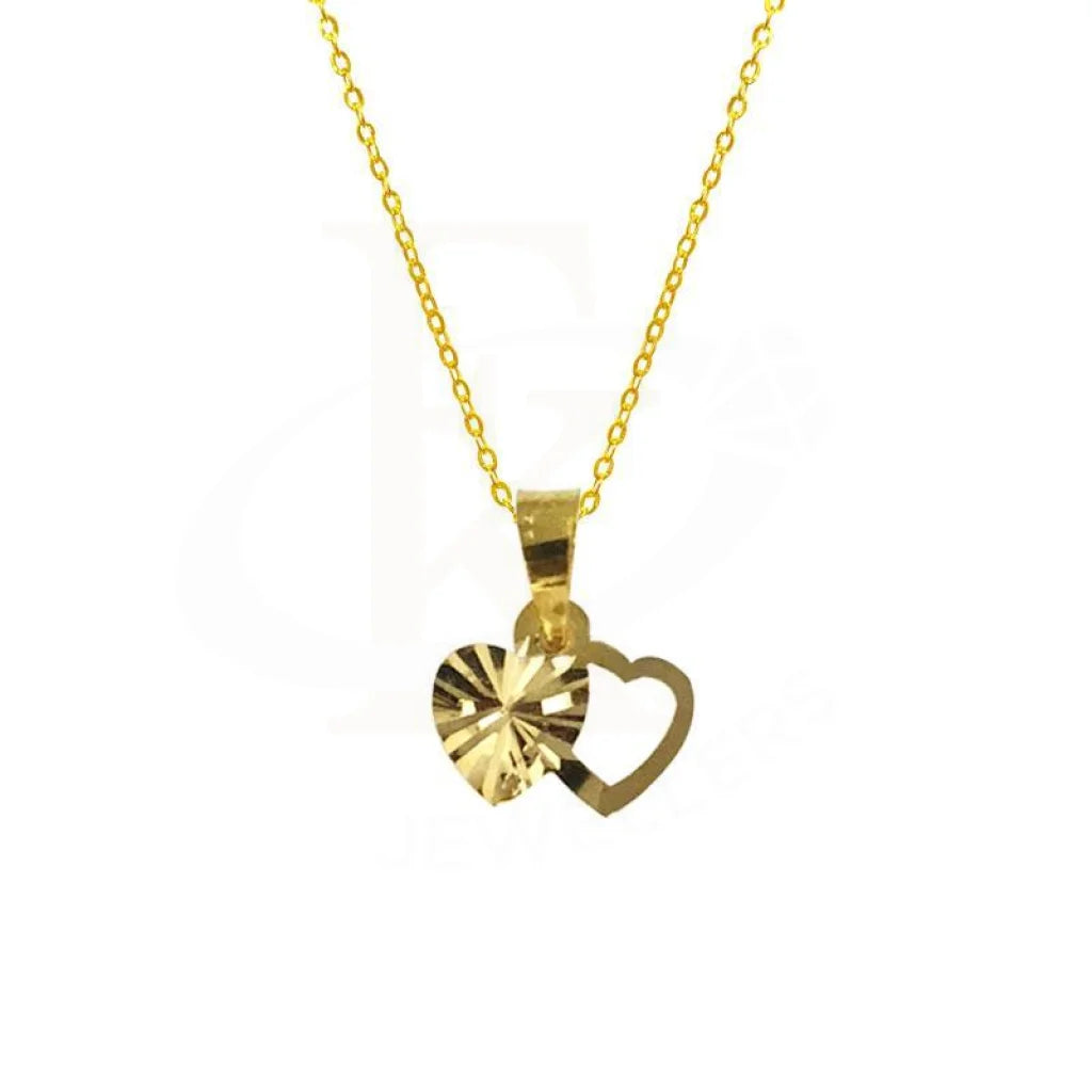 ladies necklaces rose gold-Gold Necklace (Chain with Heart Pendant) 18KT - FKJNKL1648