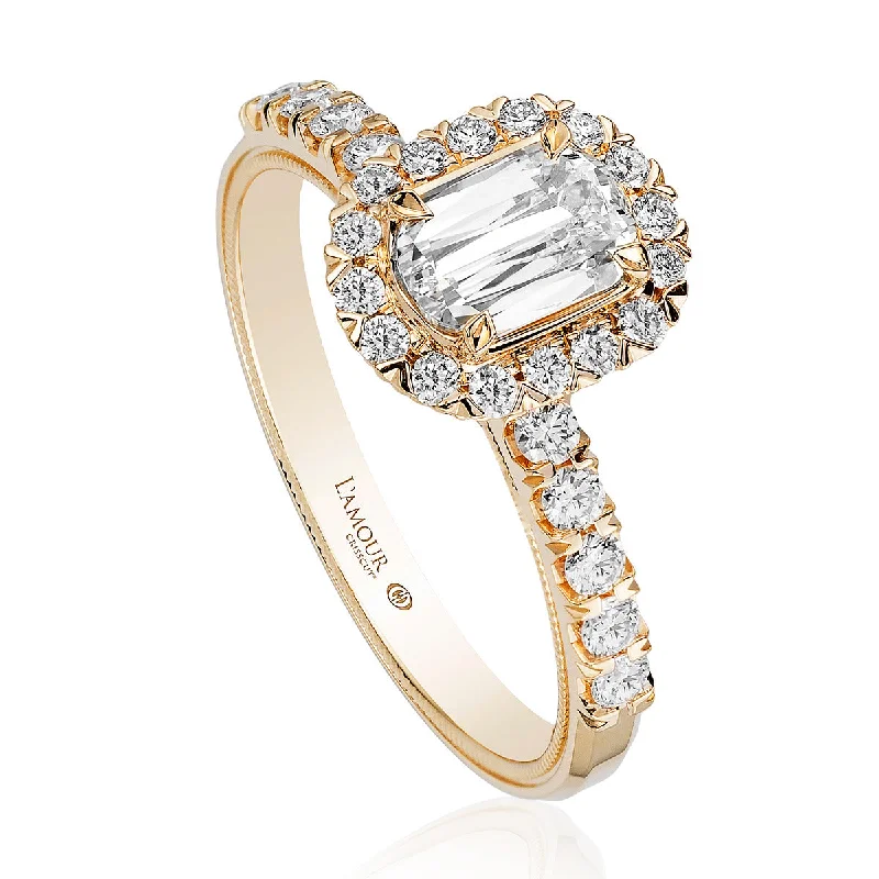 Ladies engagement rings tide charm -LAmour Crisscut Diamond Engagement Ring