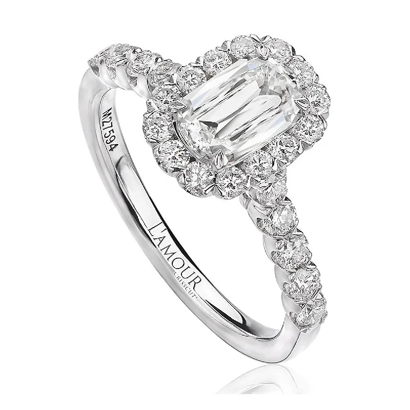 Ladies engagement rings era charm -L'Amour Crisscut Diamond Halo Engagement Ring