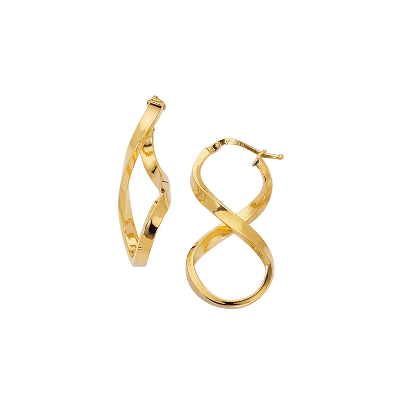 Ladies earrings infinite radiance -14K Gold Infinity Freeform Earring