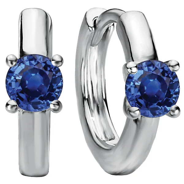 Ladies earrings time shine -Ladies Fashion Sapphire Huggie Earrings