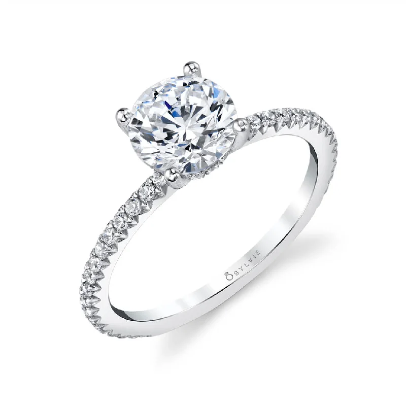 Ladies engagement rings bunch glow -Sylvie Solitaire Engagement Ring S2093-RB