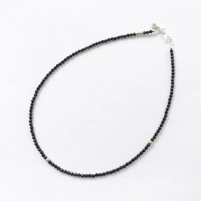 ladies necklaces matching-PHADUA / Black onyx bead necklace