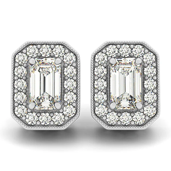 Ladies earrings save charm -Halo Diamond Earring