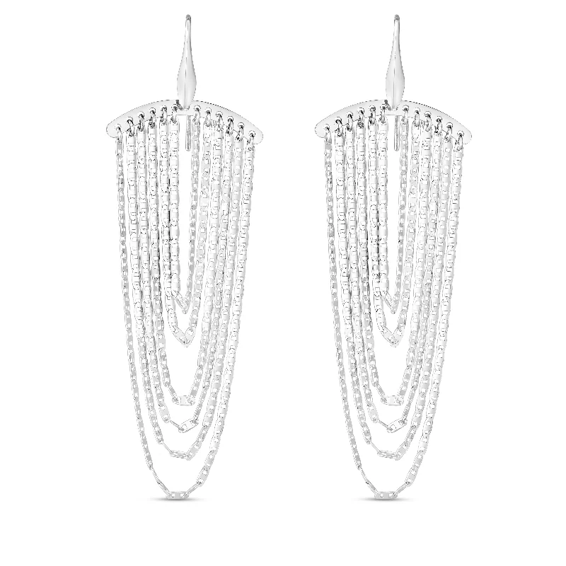 Ladies earrings flash radiance -Sterling Silver Chandelier Earrings