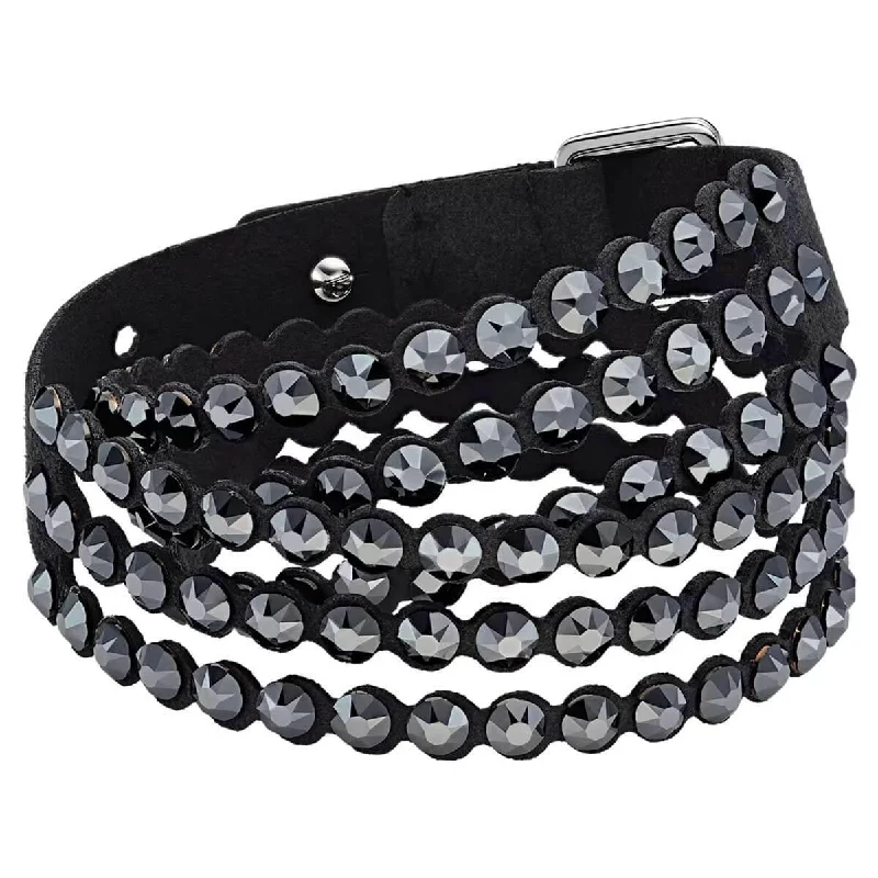 ladies bracelets packaging-Swarovski Women's Double-Wrap Bracelet - Power Black Rhodium Plated Crystals | 5512512