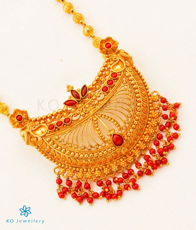 ladies necklaces travel friendly-The Tvam Silver Mohanmala Necklace (Coral)