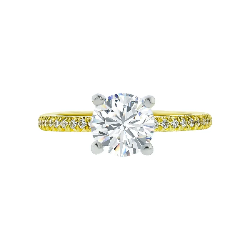 Ladies engagement rings rune radiance -French-Cut Diamond Classic Engagement Ring Setting