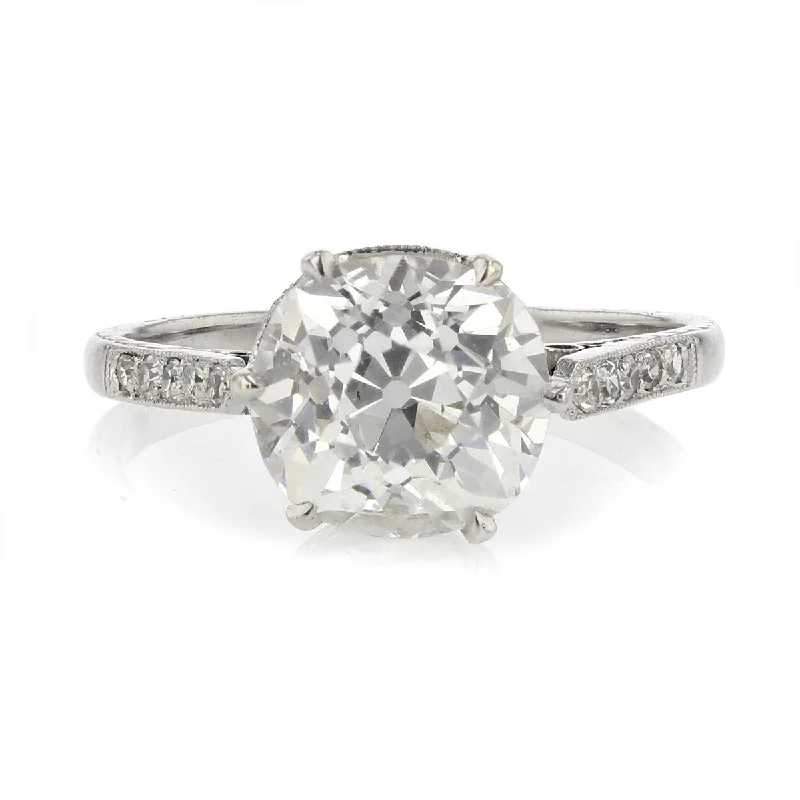 Ladies engagement rings always glow -Art Deco Platinum Diamond Engagement Ring