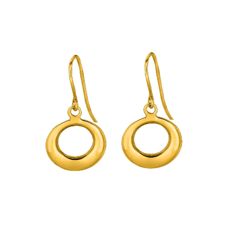 Ladies earrings victorian glow -14K Gold Polished Open Circle Drop Earring