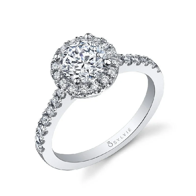 Ladies engagement rings lore radiance -Sylvie Classic Engagement Ring Two Tone SY999-RB-TT