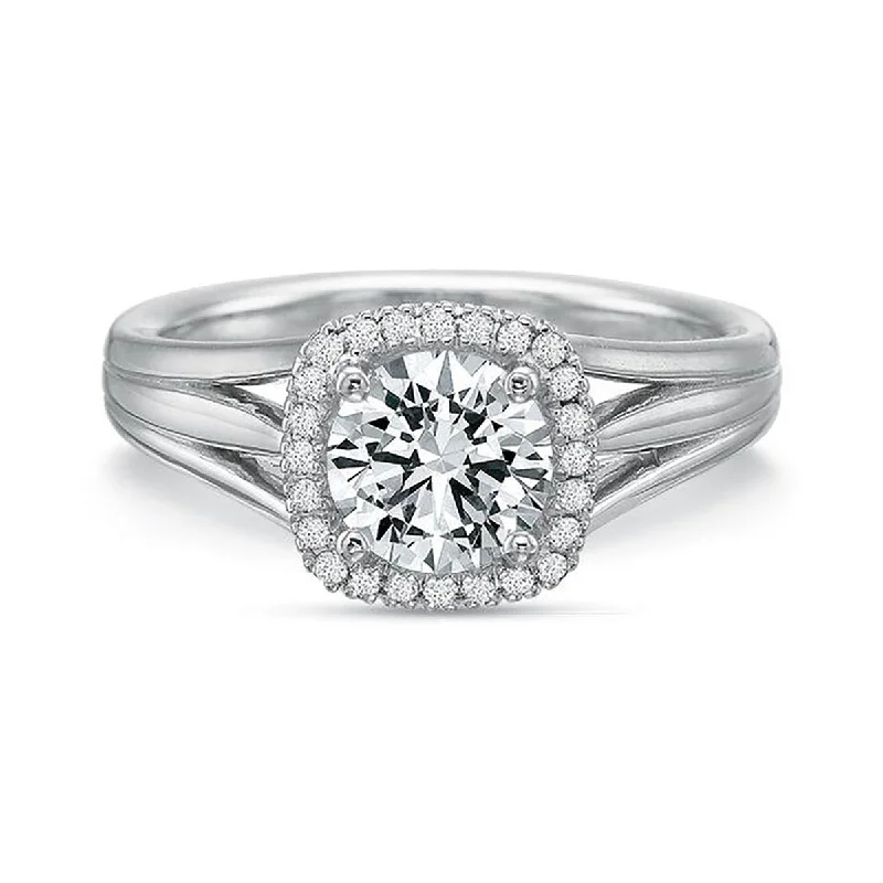 Ladies engagement rings warm radiance -Extraordinary Diamond Halo Engagement Ring Setting