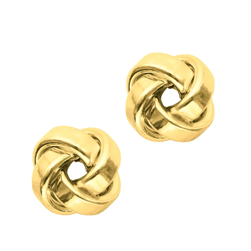 Ladies earrings seek shine -14K Gold Medium Polished Love Knot Stud Earring